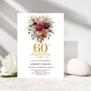 Convites Elegante Floral de Outono em Marrom e Dourado para