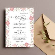 Elegante Floral de Outono Rosa em Aquarela para Ca