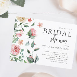 Convites Elegante Floral de Primavera | Chá de Noiva Botâni