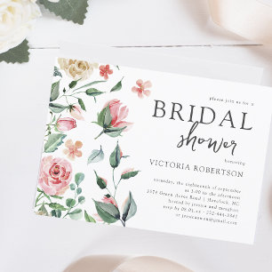 Convites Elegante Floral de Primavera Chá de Noiva Botâni