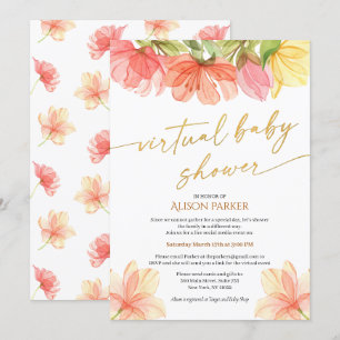Convites Elegante Floral Dourado Watercolor Greenery