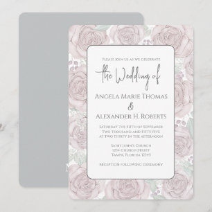 Convites Elegante Floral Dusty Rosa Classcolor