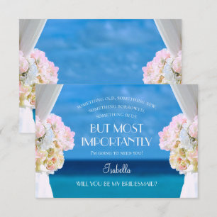 Convites Elegante Floral Oceano Praia Dama de Honra