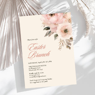 Convites Elegante Floral Páscoa Brunch