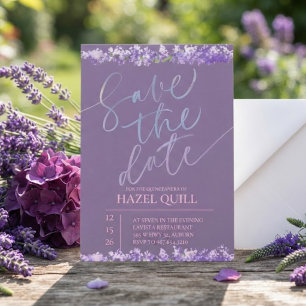 Convites Elegante Floral Quinceañera Salve a Data