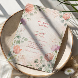 Convites Elegante Floral Rosado