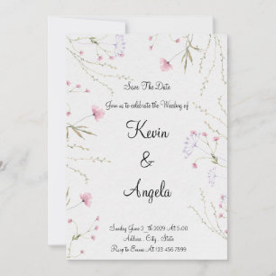 Convites Elegante Floral Save The Date Casamento