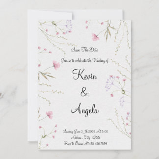 Convites Elegante Floral Save The Date Casamento