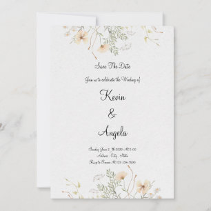 Convites Elegante Floral Save The Date Casamento