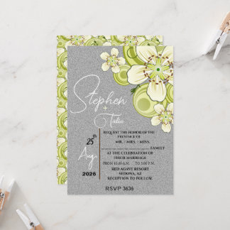Convites Elegante Floral Verde