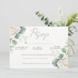 Convites Elegante Floral Verde Sábio