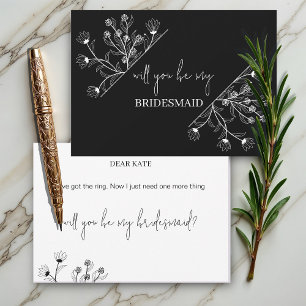 Convites Elegante Floral "Will to be my Bridesmaid"