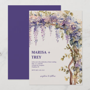 Convites Elegante Floral Wisteria Canopy Wedding