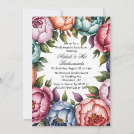 Convites Elegante Floral Wreath Bridesmaids Luncheon