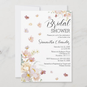 Convites Elegante Florals Chá de panela de Flores Selvagens