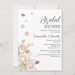 Convites Elegante Florals Chá de panela de Flores Selvagens