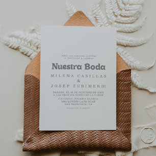 Convites Elegante Formal Minimal Nuestra Boda Casamento