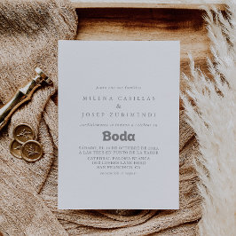Convites Elegante Formal Minimalista Casamento Espanhol