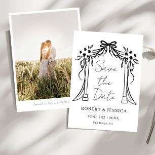 Convites Elegante Foto de Casamento Moderna Save The Date
