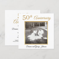 Elegante Foto em Ouro de 50º Aniversário de Casame