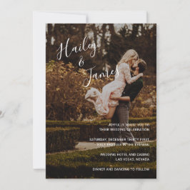 Convites Elegante Foto Moderno Casamento Tudo Em Um