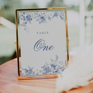 Convites Elegante Francês Vintage Floral Jouy Número da Tab