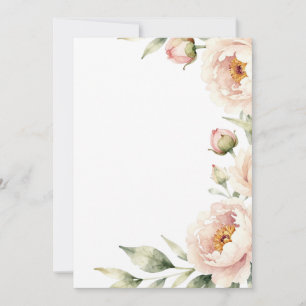 Convites Elegante fundo floral de peônia em aquarela rosada