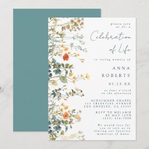 Convites Elegante Funeral de Flores Silvestres