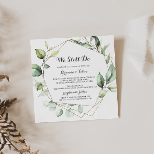 Convites Elegante Geométrico Dourado Ainda Fazemos Renova