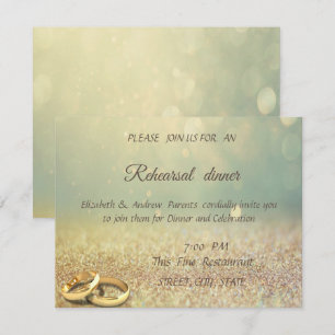 Convites Elegante Glitter Bokeh, Janto de ensaio de Rings W