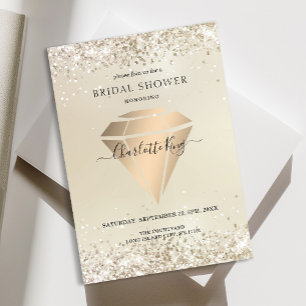 Convites Elegante Glitter Diamond Einladung