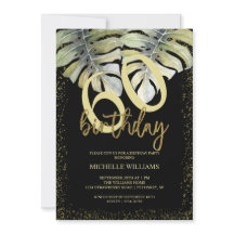 Elegante Glitter Dourado Caligrafia Aniversário