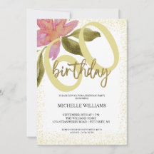 Elegante Glitter Dourado Floral Chic Aquarela
