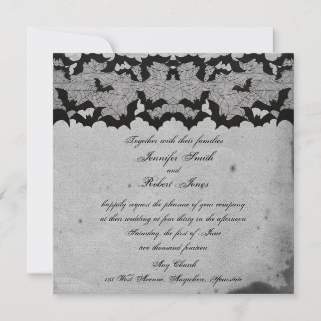 Convites Elegante Gótica Lace Posh Invitation (Frente)