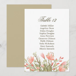 Convites Elegante Gráfico de Assentos de Casamento com Flor