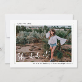 Convites Elegante Greenery Boho Floral Festa de formatura I