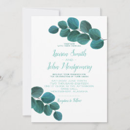 Convites Elegante Greenery | Casamento Eucalyptus Leaves
