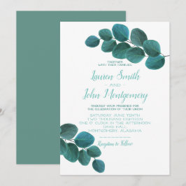 Convites Elegante Greenery | Casamento Eucalyptus Leaves