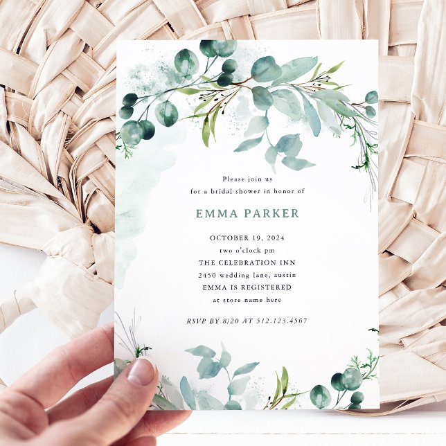 Convites Elegante Greenery | CHÁ DE PANELA (An elegant bridal shower invitation with greenery)