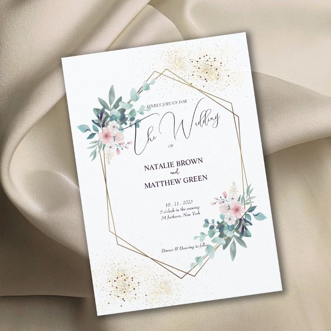 Convites Elegante Greenery Eucalyptus Invitation (Elegant Greenery Eucalyptus Wedding Invitation)