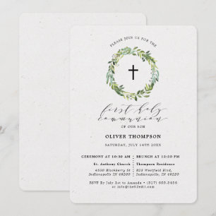 Convites Elegante Greenery Eucalyptus Wreath Primeira Comun