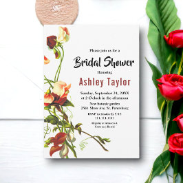 Convites Elegante Greenery Rosas Russos Chá de panela Flora