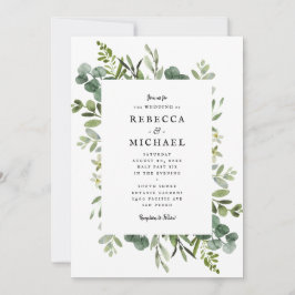 Convites Elegante Greenery Wedding