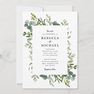 Convites Elegante Greenery Wedding