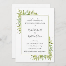 Convites Elegante Greenery Wedding