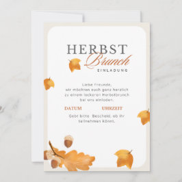 Convites Elegante Herbst Brunch Einladung  Creme & Orange 