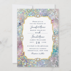 Convites Elegante Holográfico da Tinta Álcool Pastel