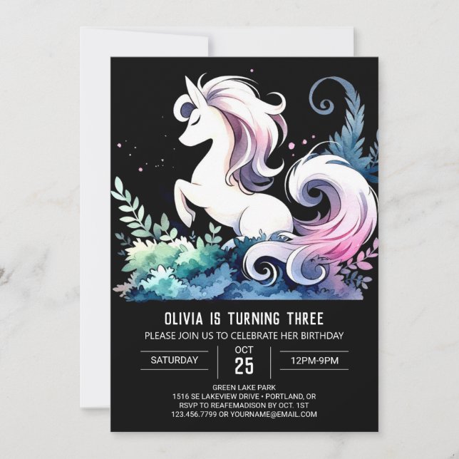 Convites Elegante Horse Birthday (Frente)