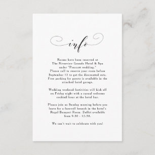 Convites Elegante informação de casamento simples em preto 