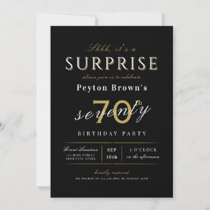 Convites Elegante invasão de 70 de aniversário de surpresas